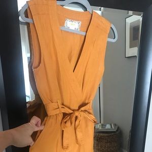 Anthropologie Maeve Romper mustard